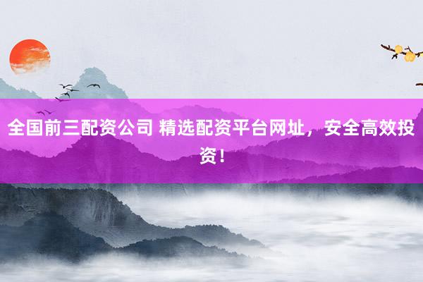 全国前三配资公司 精选配资平台网址，安全高效投资！
