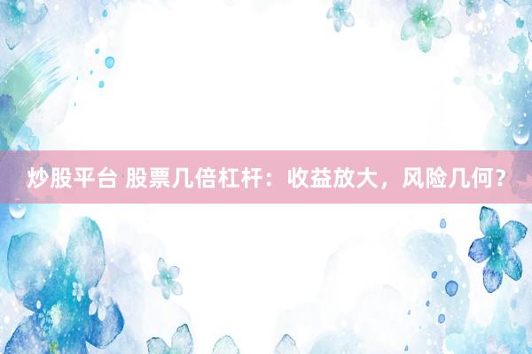 炒股平台 股票几倍杠杆：收益放大，风险几何？