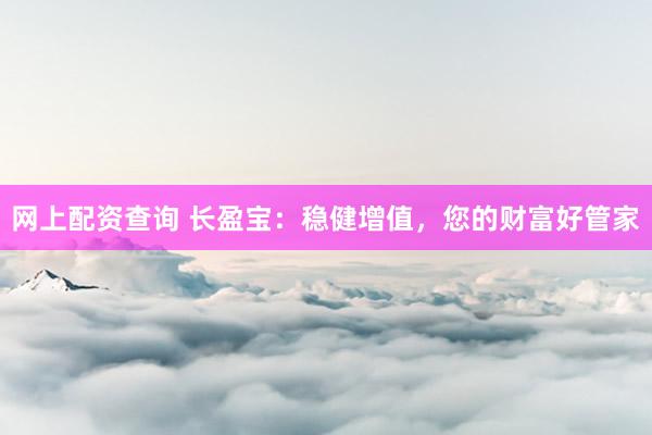 网上配资查询 长盈宝：稳健增值，您的财富好管家
