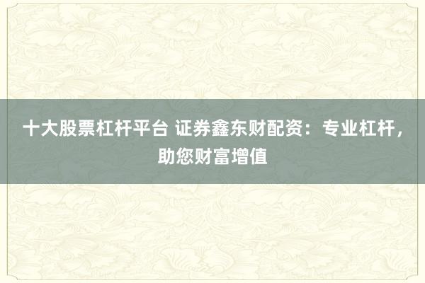 十大股票杠杆平台 证券鑫东财配资：专业杠杆，助您财富增值