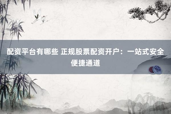 配资平台有哪些 正规股票配资开户：一站式安全便捷通道