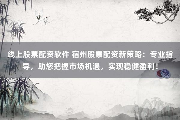 线上股票配资软件 宿州股票配资新策略：专业指导，助您把握市场机遇，实现稳健盈利！