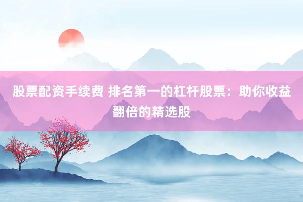 股票配资手续费 排名第一的杠杆股票：助你收益翻倍的精选股