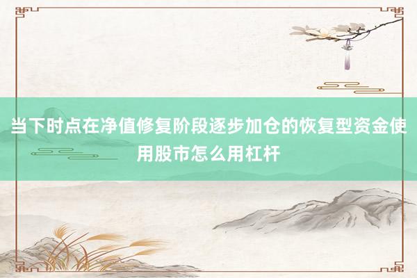 当下时点在净值修复阶段逐步加仓的恢复型资金使用股市怎么用杠杆