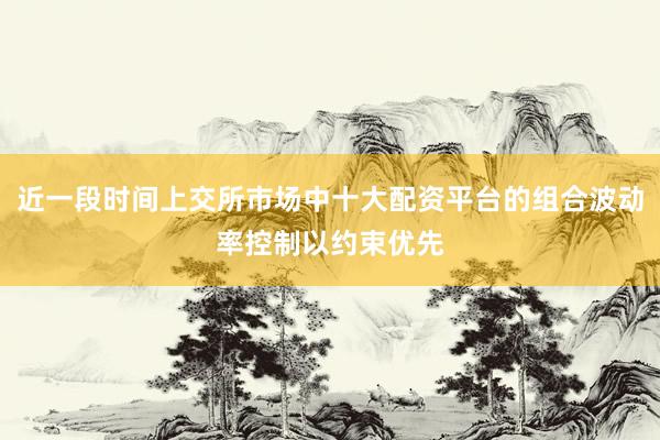 近一段时间上交所市场中十大配资平台的组合波动率控制以约束优先