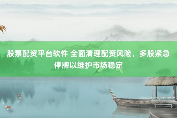 股票配资平台软件 全面清理配资风险,多股紧急停牌以维护市场稳定