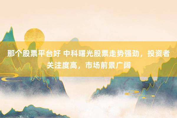那个股票平台好 中科曙光股票走势强劲,投资者关注度高,市场前景广阔