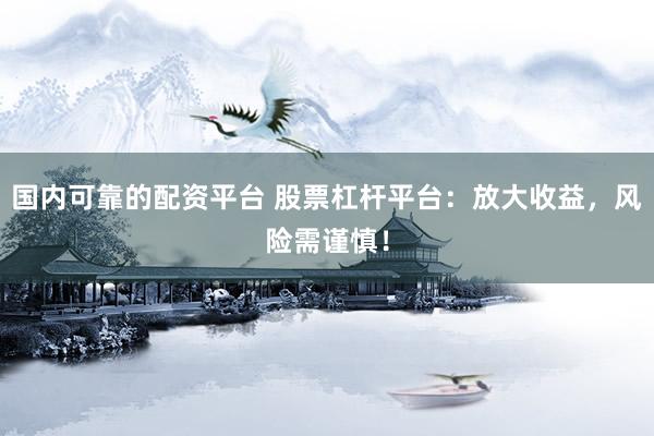 国内可靠的配资平台 股票杠杆平台：放大收益，风险需谨慎！
