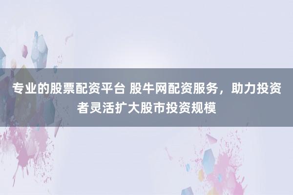 专业的股票配资平台 股牛网配资服务，助力投资者灵活扩大股市投资规模